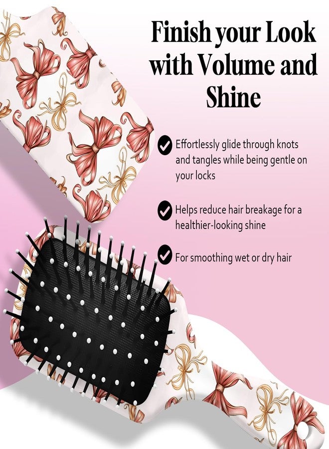 GABraden Paddle Detangler Hair Brush,Soft Bristles for Effortless Tangle Removal,Minimal Frizz and Breakage,Cute Detangling Hair Brush for Women Men Boys Girls Wet Dry All Hair Types(Pink Bow-08) - Image 4